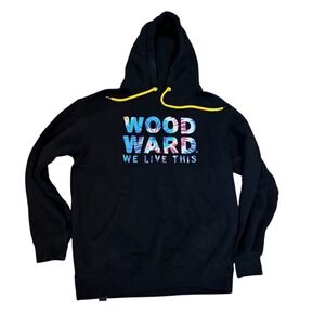 Woodward We Live This Hoodie Mens Medium Black Tie Dye Graphic Sweatshirt